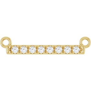 Ladies French-Set Bar Necklace or Center (I1, G-H) — 14K Yellow Gold