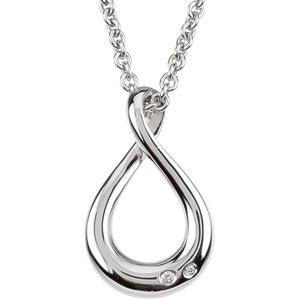 Ladies Natural Diamond Infinity-Inspired Necklace (I1, H-I) — Sterling Silver