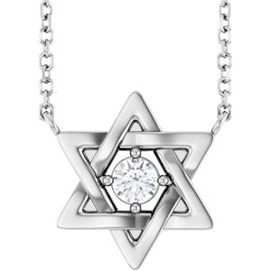 Ladies Natural Diamond Necklace (I1, G-H) — 14K White Gold