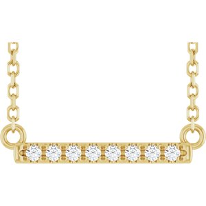 Ladies Natural Diamond Bar Necklace (I1, G-H) — 14K Yellow Gold