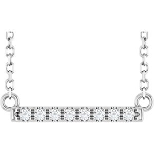 Ladies Natural Diamond Bar Necklace (Si2-Si3, G-H) — Platinum