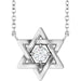 Ladies Natural Diamond Star of David Necklace (Si2-Si3, G-H) — Platinum