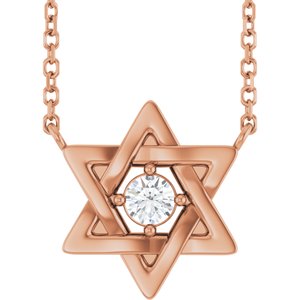 Ladies Natural Diamond Necklace (I1, G-H) — 14K Rose Gold