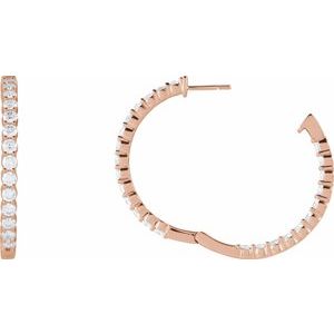 Lab-Grown Diamond Inside-Outside Hoop Earrings - Style 653631