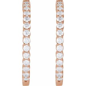 Lab-Grown Diamond Inside-Outside Hoop Earrings - Style 653631