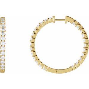 Lab-Grown Diamond Inside-Outside Hoop Earrings - Style 653631