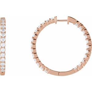 Lab-Grown Diamond Inside-Outside Hoop Earrings - Style 653631