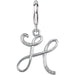 Ladies Script Initial H Natural Diamond Charm/Pendant (I2, G-H) — Sterling Silver