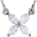 Ladies Natural Diamond Floral Necklace (I1, Ghi) — 14K White Gold