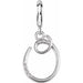 Ladies Script Initial O Natural Diamond Charm/Pendant (I2, G-H) — Sterling Silver