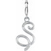 Ladies Script Initial S Natural Diamond Charm/Pendant (I2, G-H) — Sterling Silver