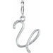 Ladies Script Initial U Natural Diamond Charm/Pendant (I2, G-H) — Sterling Silver