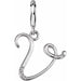 Ladies Script Initial V Natural Diamond Charm/Pendant (I2, G-H) — Sterling Silver