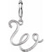 Ladies Script Initial W Natural Diamond Charm/Pendant (I2, G-H) — Sterling Silver
