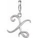 Ladies Script Initial X Natural Diamond Charm/Pendant (I2, G-H) — Sterling Silver