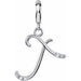 Ladies Script Initial J Natural Diamond Charm/Pendant (I2, G-H) — Sterling Silver