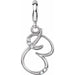 Ladies Script Initial B Natural Diamond Charm/Pendant (I2, G-H) — Sterling Silver