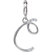 Ladies Script Initial C Natural Diamond Charm/Pendant (I2, G-H) — Sterling Silver