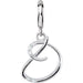 Ladies Script Initial D Natural Diamond Charm/Pendant (I2, G-H) — Sterling Silver