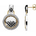 Ladies Natural Diamond Snake Skin Earrings — Sterling Silver & 14K Yellow Gold