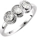 Ladies Natural Diamond Three-Stone Ring (I1, G-H) — 14K White Gold