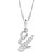 Ladies Natural Diamond Initial Y Necklace (I1, G-H Ctw) — 14K White Gold