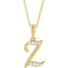 Ladies Natural Diamond Initial Z Necklace (I1, G-H Ctw) — 14K Yellow Gold