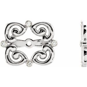 Ladies Natiral Diamond Earring Jackets with 5.7 mm ID — 14K White Gold