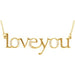 Ladies Natural Diamond "Love You" Phrase 17 1/ Necklace (I1, G-H) — 14K Yellow Gold