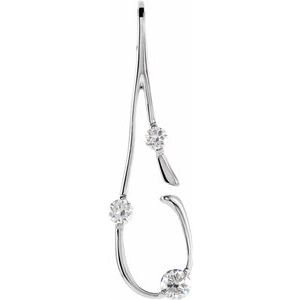 Ladies Natural Diamond Freeform Pendant (I1, G-H) — 14K White Gold