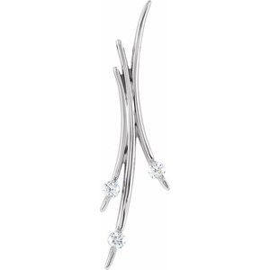 Ladies Natural Diamond Three-Stone Pendant (I1, G-H) — 14K White Gold