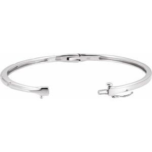 Lab-Grown Diamond Accented Hinged Bangle Bracelet - Style 65101