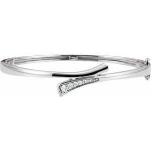 Ladies Natural Diamond 6 1/ Bangle Bracelet (I1, G-H) — 14K White Gold