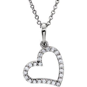 Ladies Natural Diamond Necklace (I1, G-H) — 14K White Gold