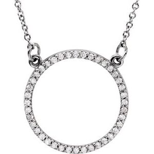 Ladies Natural Diamond Circle Necklace (I1, G-H) — 14K White Gold