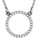Ladies Natural Diamond Circle Necklace (I1, G-H) — 14K White Gold