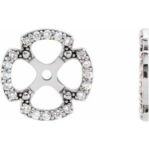 Ladies Natural Diamond Earring Jackets — 14K White Gold