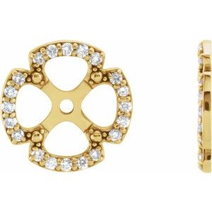 Ladies Natural Diamond Earring Jackets — 14K Yellow Gold