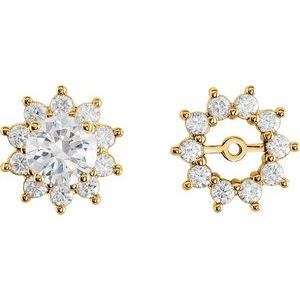 Ladies Natural Diamond Earring Jackets with 5mm ID — 14K Yellow Gold