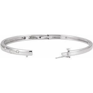 Lab-Grown Diamond Accented Hinged Bangle Bracelet - Style 60890