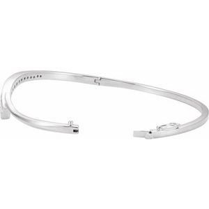 Ladies Natural Diamond Journey Bangle 6 1/ Bracelet (I1, H+) — 14K White Gold