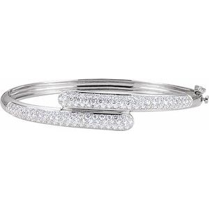 Ladies Natural Diamond Bangle 6 1/ Bracelet (I1, G-H) — 14K White Gold