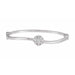 Ladies Natural Diamond Cluster Bangle 6 1/ Bracelet (I1, G-H) — 14K White Gold
