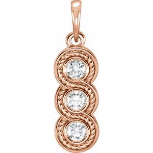 Ladies Natural Diamond Three-Stone Pendant (I1, G-H) — 14K Rose Gold