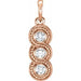 Ladies Natural Diamond Three-Stone Pendant (I1, G-H) — 14K Rose Gold