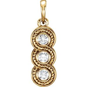 Ladies Natural Diamond Three-Stone Pendant (I1, G-H) — 14K White Gold