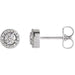 Ladies Natural Diamond Halo-Style Earrings — 14K White Gold