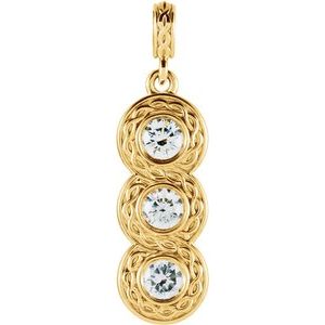 Ladies Natural Diamond Three-Stone Pendant (I1, G-H) — 14K Yellow Gold
