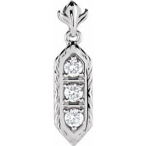 Ladies Natural Diamond Three-Stone Pendant (I1, G-H) — 14K Yellow Gold