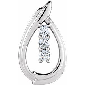 Ladies Natural Diamond Pendant (I1, G-H) — 14K White Gold